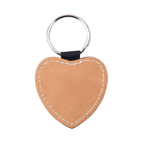 Leather key ring for sublimation - gray heart