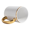 Mug 450 ml with gold stripe and ear piece for sublimation