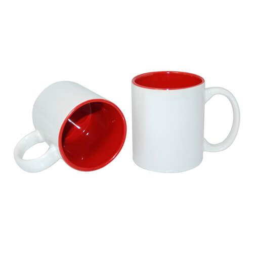 Taza A + 330 ml con interior rojo Sublimación Transferencia Térmica