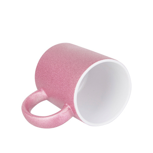 Lot de 6 mugs en céramique 330 ml Paillettes à imprimer - rose