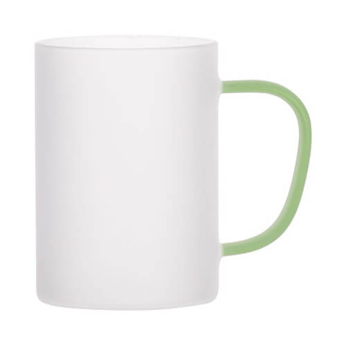 360 ml matné sklo so svetlozelenou rukoväťou na sublimáciu