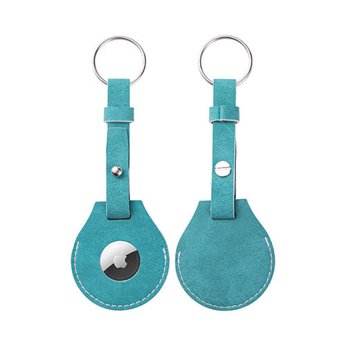 Leather key ring with belt / AirTag case for sublimation - green
