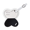 Etiquette bagage en cuir pour sublimation - coeur blanc