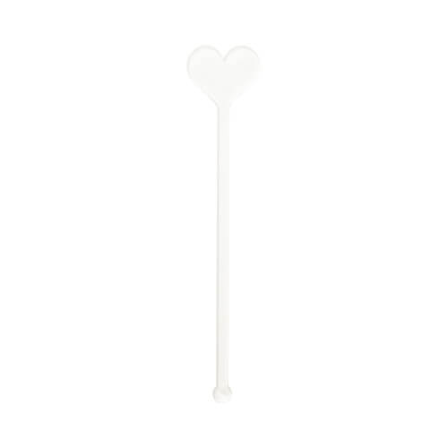 Acrylic drink stirrer 15 cm for sublimation - heart