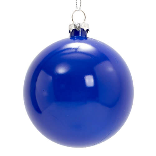 Kerstboom kerstbal Ø 7.8 cm voor sublimatie - blauw glanzend