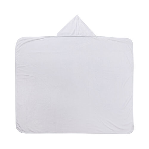 Minky sega ar kapuci 150 x 130 cm sublimācijai - balta