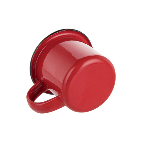 Emaille mok 100 ml rood met zwarte rand Thermische Sublimatie overdracht