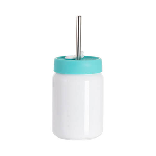 Stalen mok 480 ml met groen siliconen deksel voor sublimatie