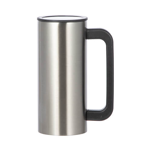 Mug 360 ml avec anse à sublimation en plastique - argent