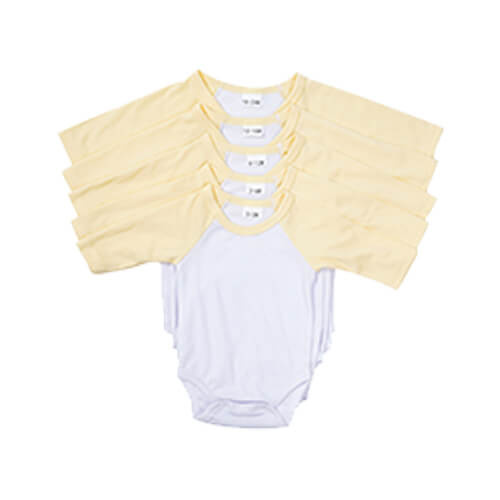 Kinderbody met lange mouwen voor sublimatie - gele mouwen