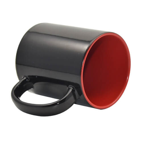 Magic mug 330 ml black with red interior Sublimation Thermal Transfer