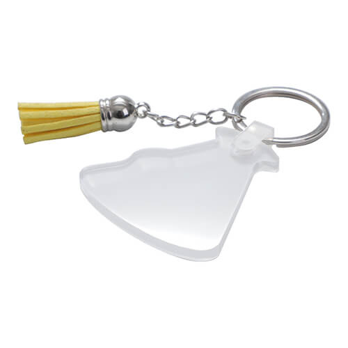 Acrylic keychain for sublimation - megaphone with yellow fringes