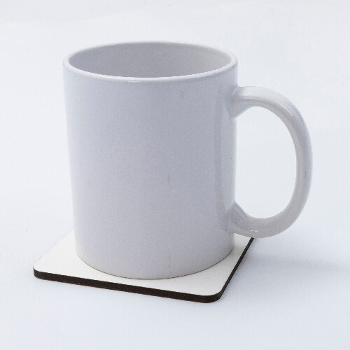 Vierkant MDF mokkenplateau 9 x 9 cm voor sublimatie