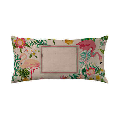 Față de pernă din pânză bicoloră 50 x 25 cm pentru sublimare - Flamingo