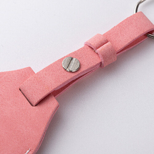 Leather key ring with belt / AirTag case for sublimation - pink