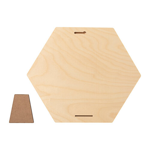Cadru foto hexagonal din placaj pentru sublimare - 30,5 x 25,4 cm