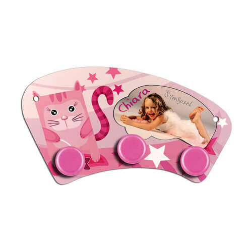 Miniophæng lavet af MDF til sublimering - pink cirkler