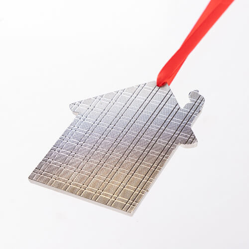 Pendentif sapin de Noël en métal pour sublimation - chalet