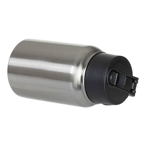 500 ml waterfles met brede mond en inklapbaar handvat voor sublimatie - zilver