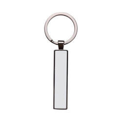 Dobbeltsidet nøglering 1,3 x 6,3 cm til sublimering - sort