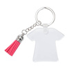 Acryl sleutelhanger voor sublimatie - T-shirt met rode kwastjes