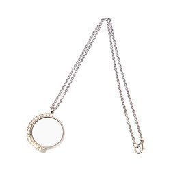 Collier diamant pour sublimation - rond - argent