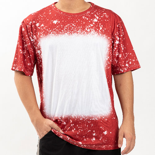 T-shirt βαμβάκι-όπως λευκασμένο Starry Red για εξάχνωση