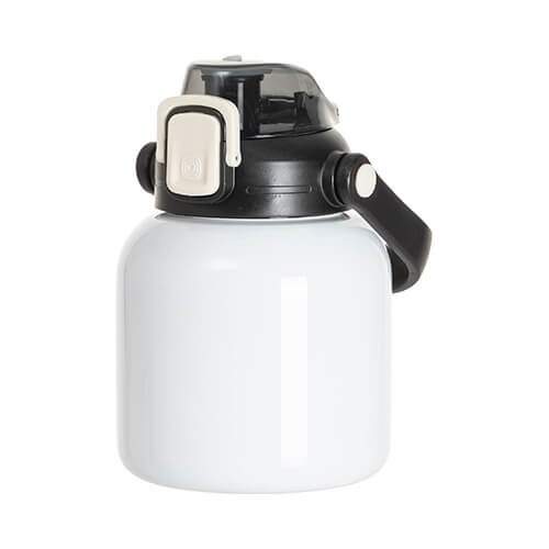 Sticlă de călătorie din oțel inoxidabil de 800 ml cu mâner sublimat - alb