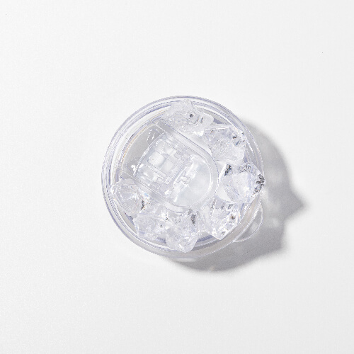 Taza de 600 ml con pajita para sublimación - plata, tapa con hielo artificial