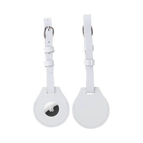 Etichetă de piele pentru bagaje / AirTag pentru sublimare - alb