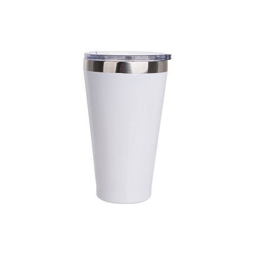 Nerūdijančio plieno puodelis /tumbleris/ 450 ml su dangteliu sublimacijai - baltas