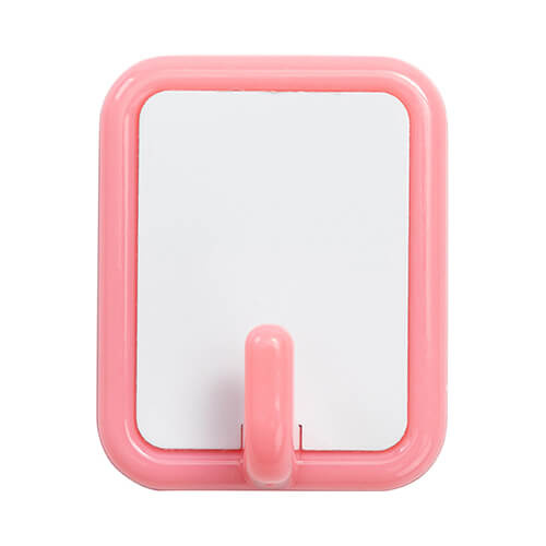 Een kleine plastic hanger voor sublimatie - een roze rechthoek