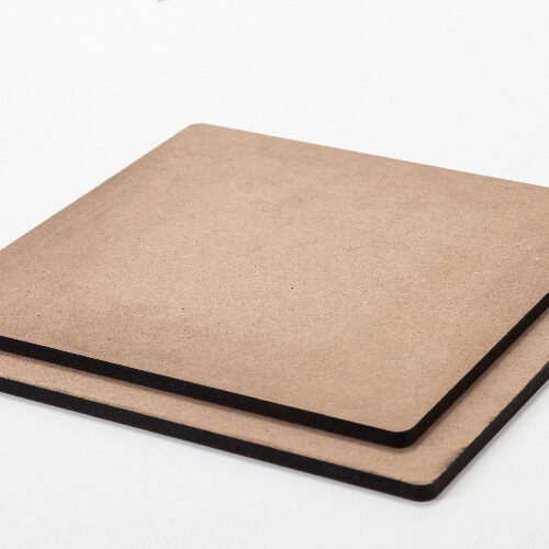Fiberboard for sublimation 20 x 20 x 0.6 cm - 2 pcs. - light brown back