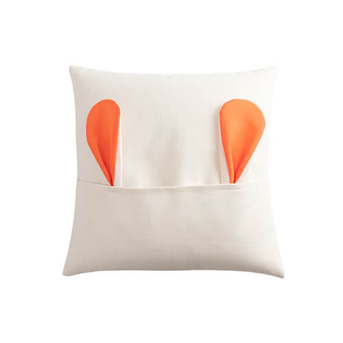 Kuddfodral 40 x 40 cm i linne för sublimering - orange öron