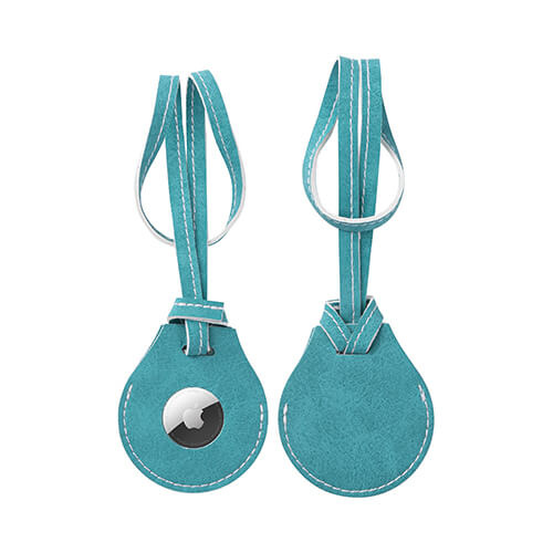 Charm de cuero con correa para equipaje / bolsa AirTag para sublimación - Verde