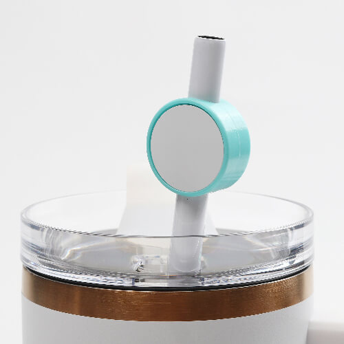 Silicone straw cap Ø 0,8 / 1 cm for sublimation - green circle