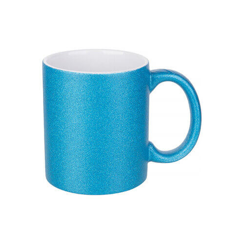 Taza con purpurina 330 ml para impresión por sublimación - azul