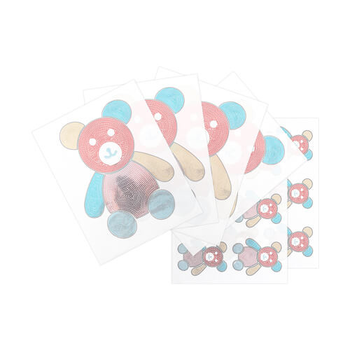 A set of sheets with cubic zirconia for thermal transfer - Teddy bear