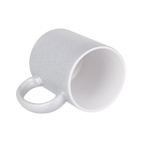 Cană 330 ml cu sclipici pentru sublimare - argintiu