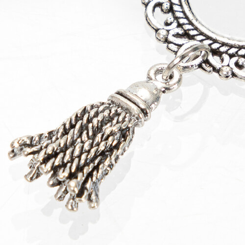 Broche ovale triple - épingle de sûreté avec pendentif pompon pour sublimation