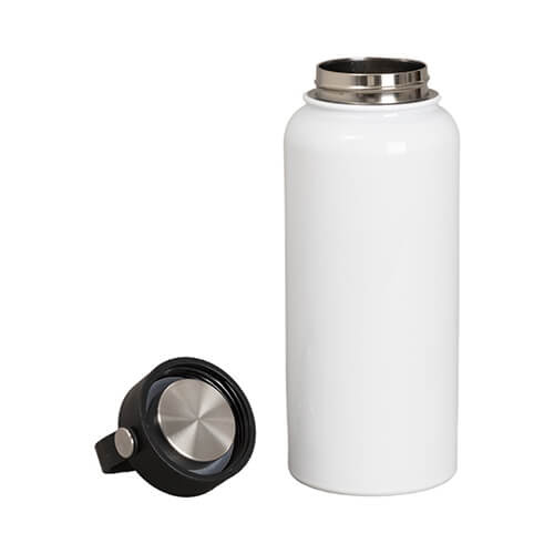 Bidon - dzēriena pudele 950 ml ar sublimācijas rokturi - balta