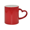 Magisk mugg med ett hjärtformat handtag rött Sublimation Thermal Transfer
