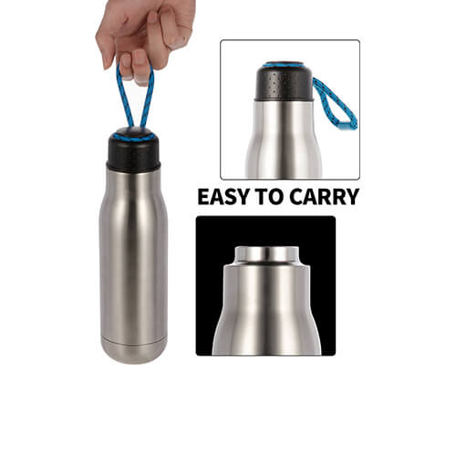 Bidon - juomapullo 500 ml kahvalla - sublimaatiolinja - hopea