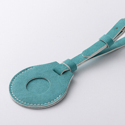 Leather luggage tag / AirTag pouch for sublimation - green