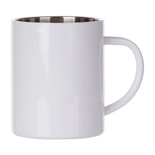 450 ml ruostumattomasta teräksestä valmistettu sublimaatiomuki - valkoinen
