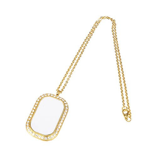 Collar de diamantes para sublimación - rectangular - oro