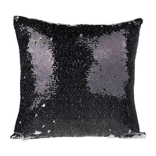 Taie 40 x 40 cm avec paillettes bicolores sublimable - noir