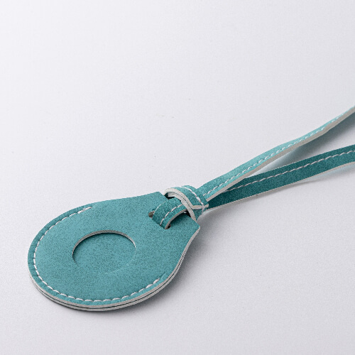 Leather charm with a luggage strap / AirTag pouch for sublimation - Green