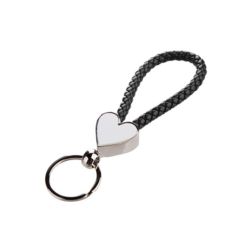 Keychain braided heart for sublimation printing - black