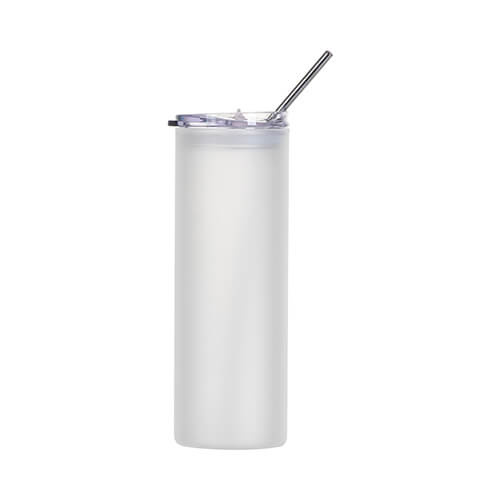 Cană mată de 750 ml cu capac de plastic și pai pentru sublimare